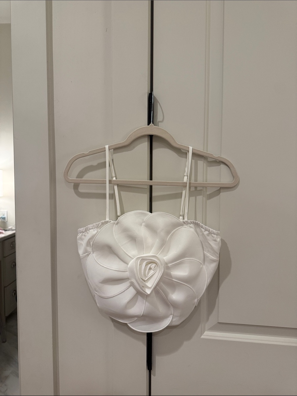 White Floral Appliqué Cami Top